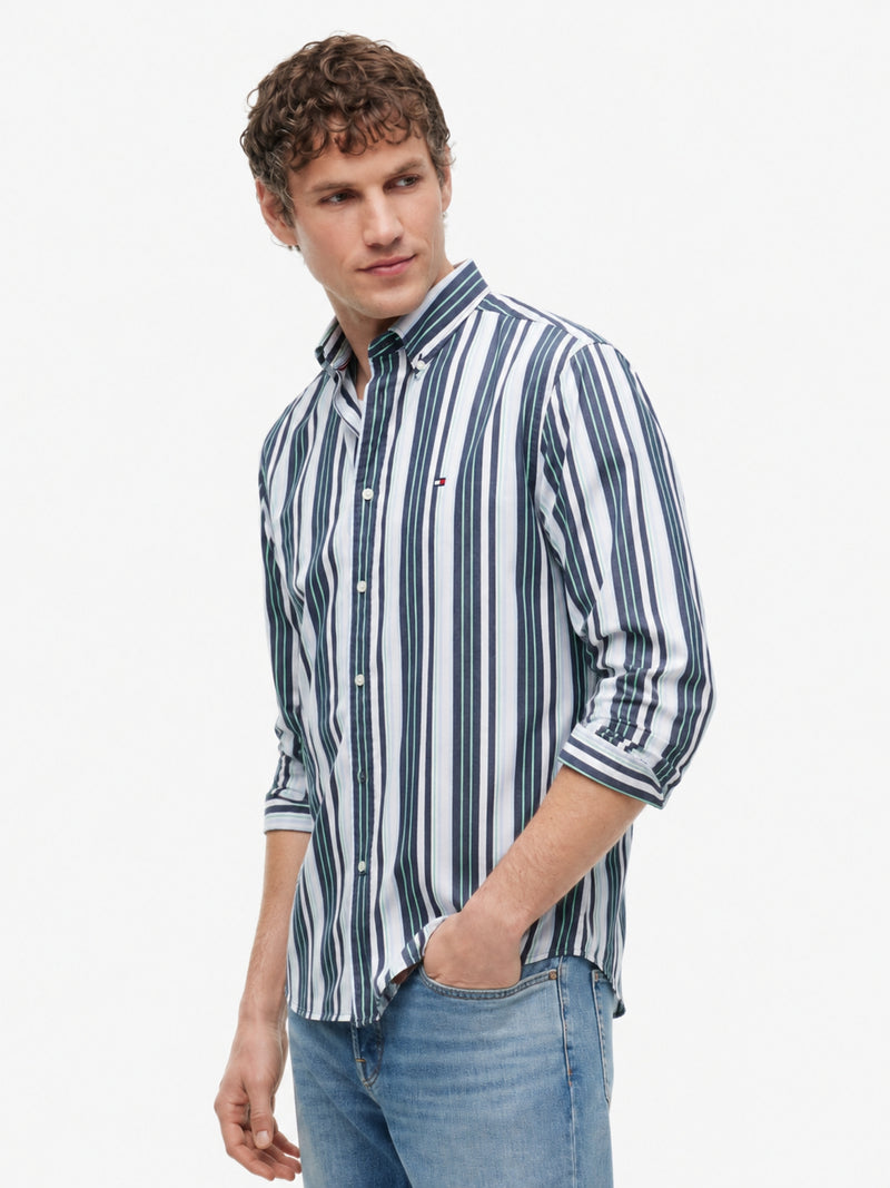 Regular Fit Stripe Poplin Shirt