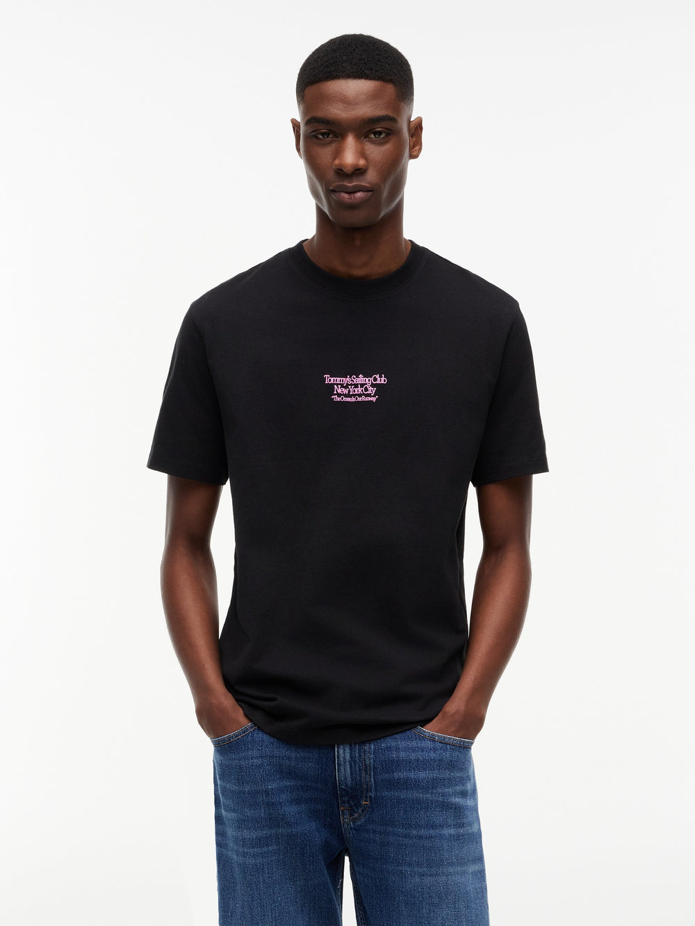 Relaxed Fit Sailboat Back Graphic T-Shirt