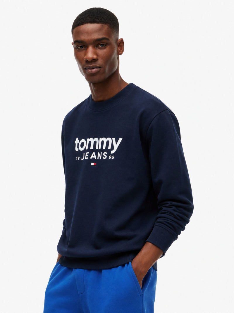 Regular Fit Suede Terry Crew Neck Sweatshirt