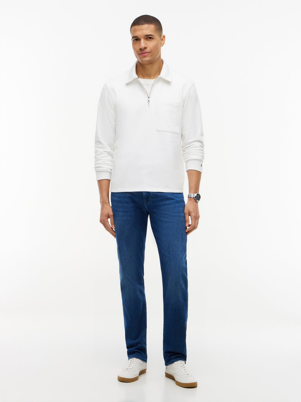 Men Denton Slim Straight Dark Wash Jeans