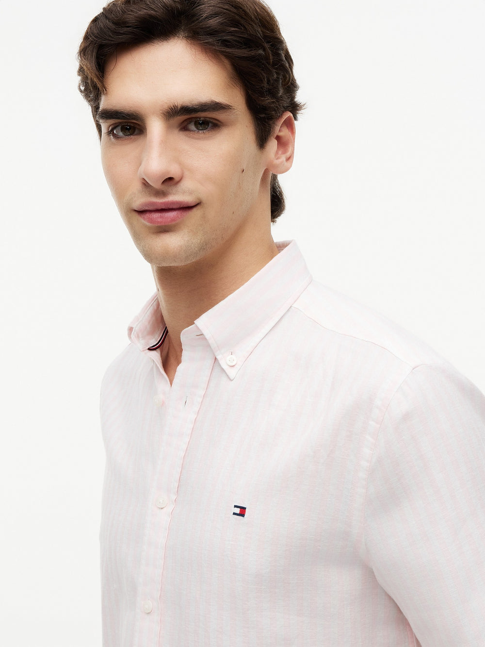 Regular Fit Stripe Ctn Linen Shirt