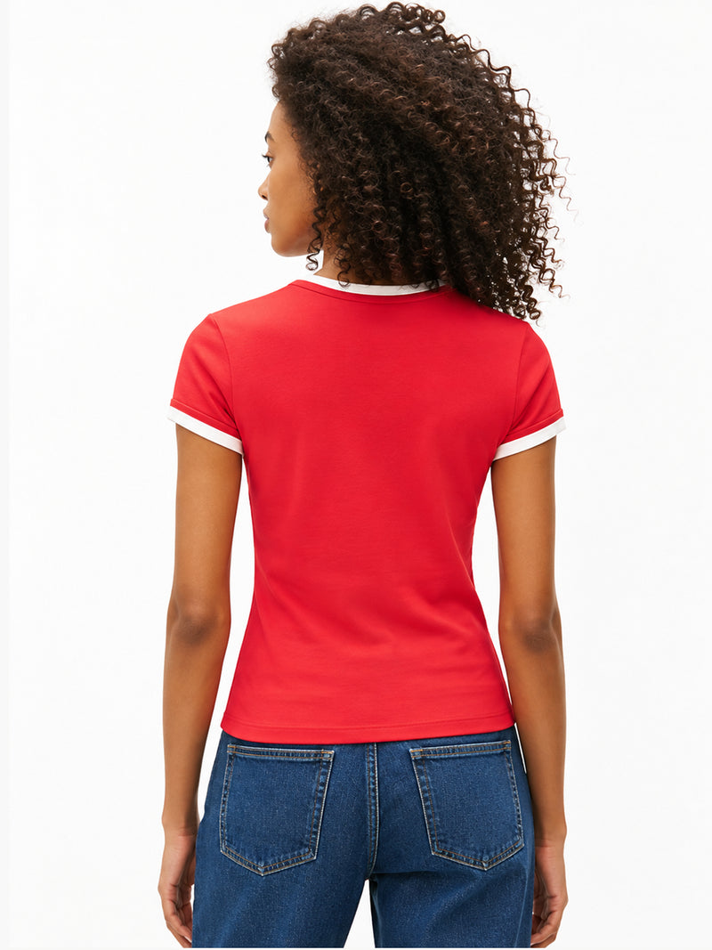 Stripe Slim Fit Half Sleeve Ribbed T-Shirt