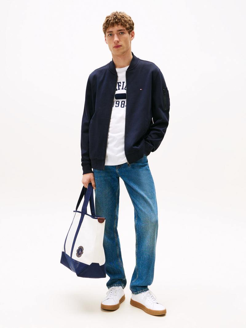 Regular Fit Zip Thru Interlock Sweater