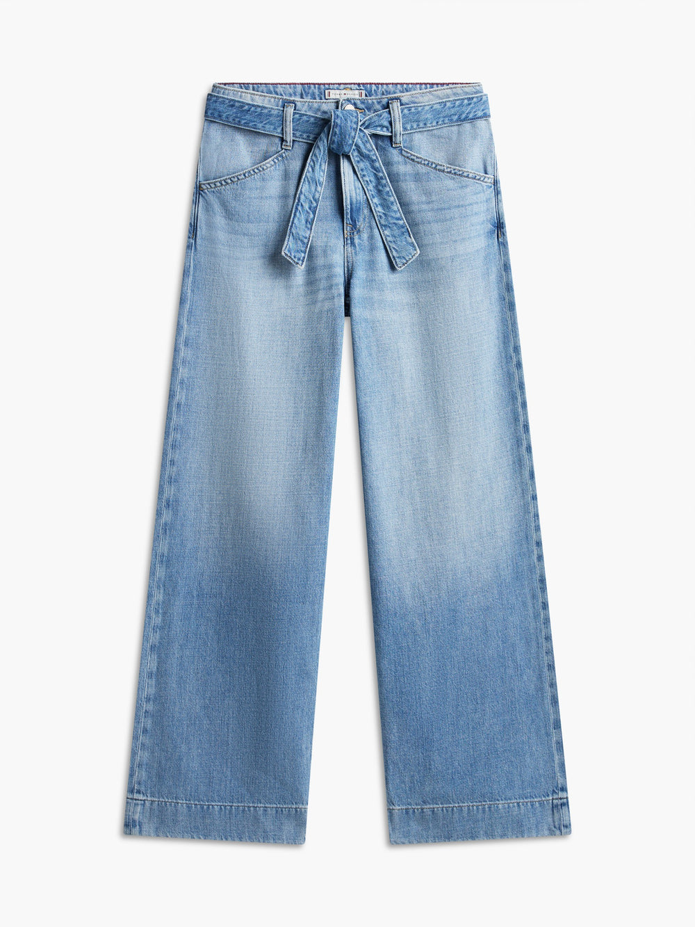 High Rise Light Wash Wide Jeans