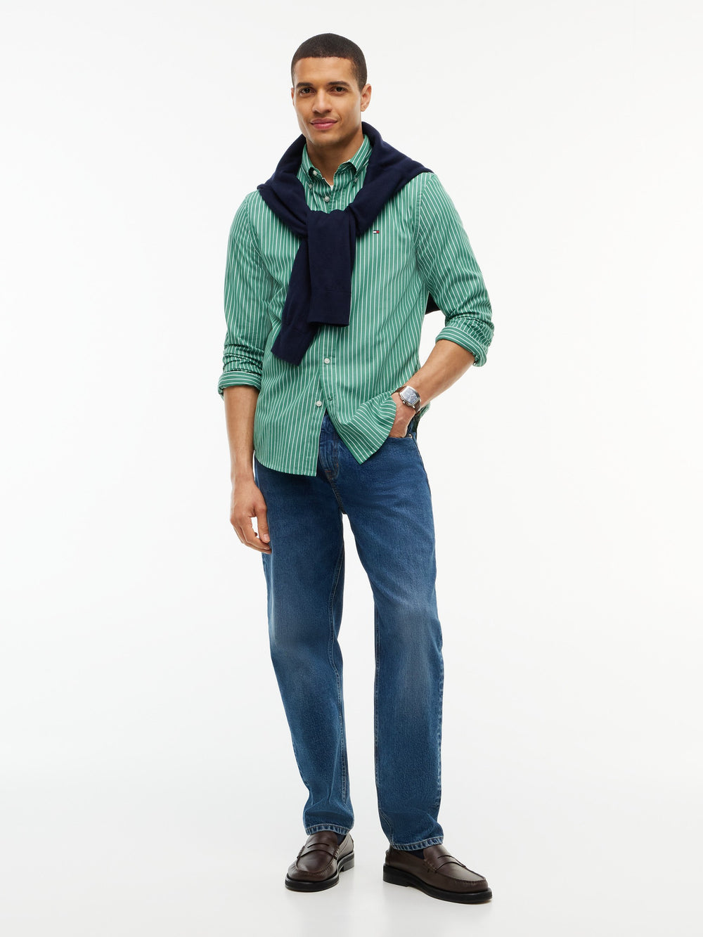 Regular Fit Stripe Poplin Shirt