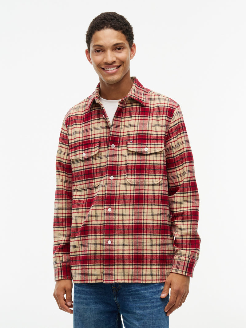 Relaxed Fit Shacket Flannel Shirt