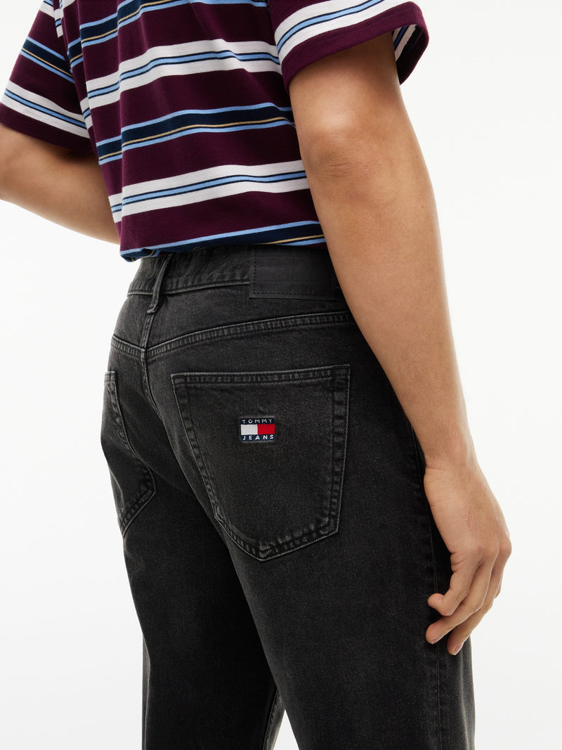 Men Otis Regular Straight Washed Black Jeans