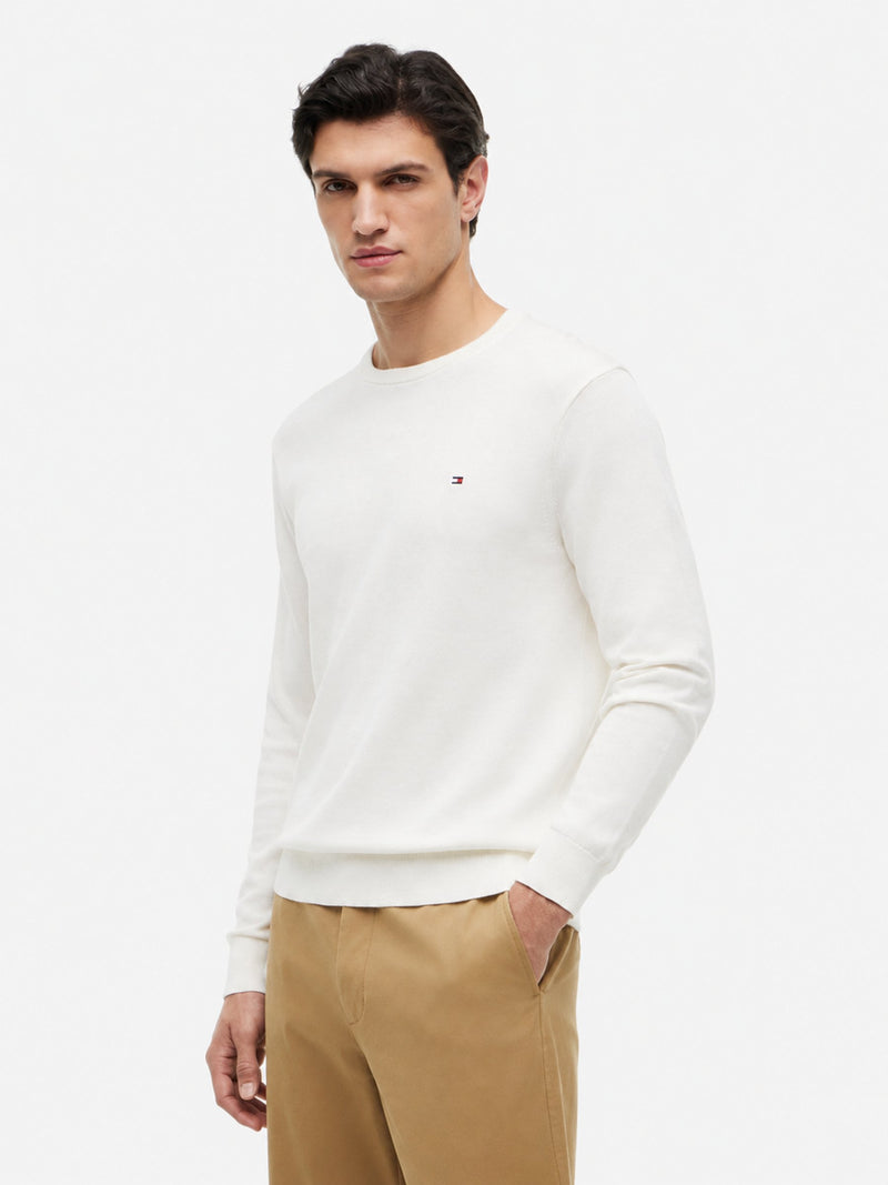 Crew Neck Solid Pullover