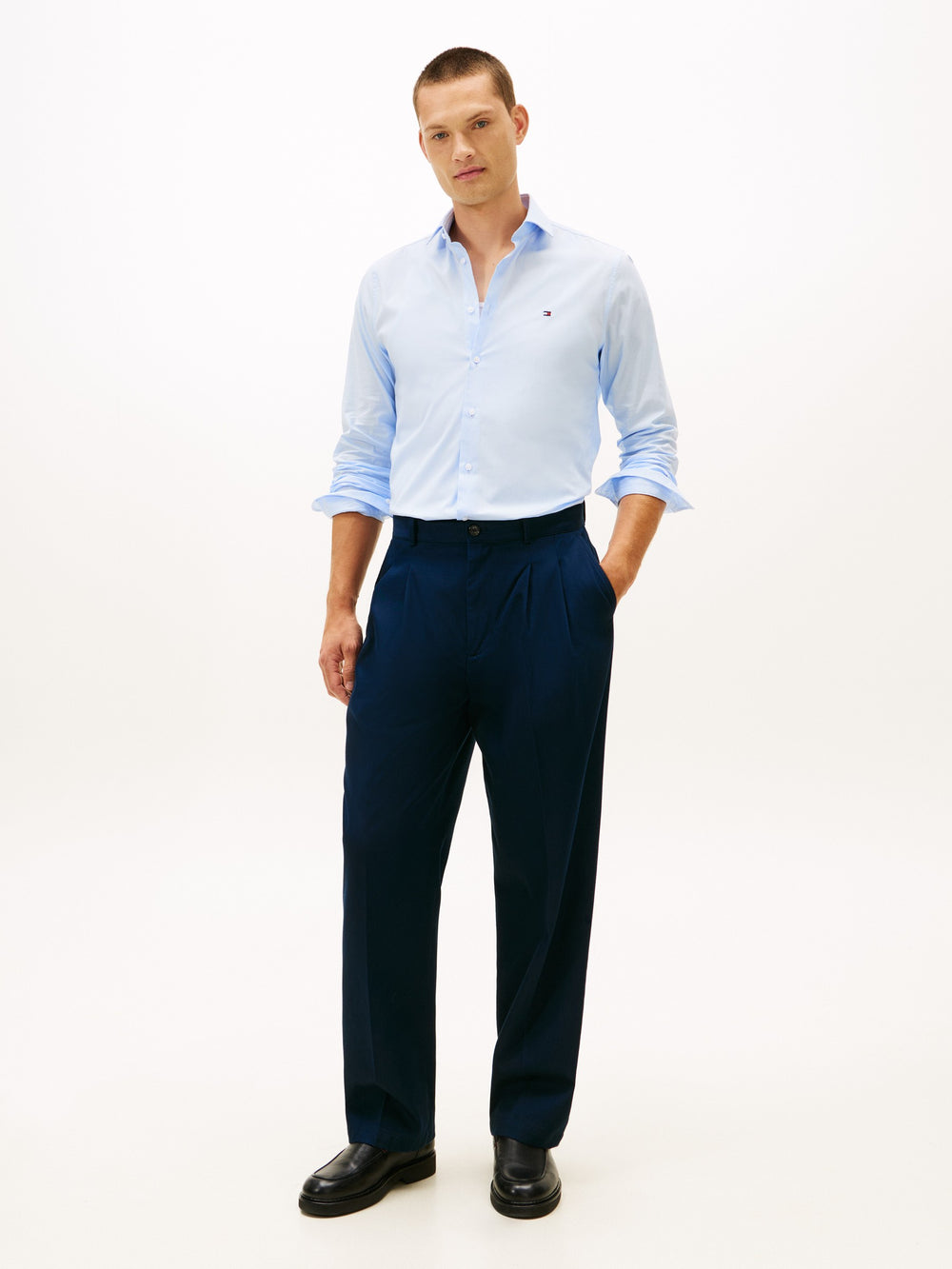 Slim Fit Solid Poplin Shirt