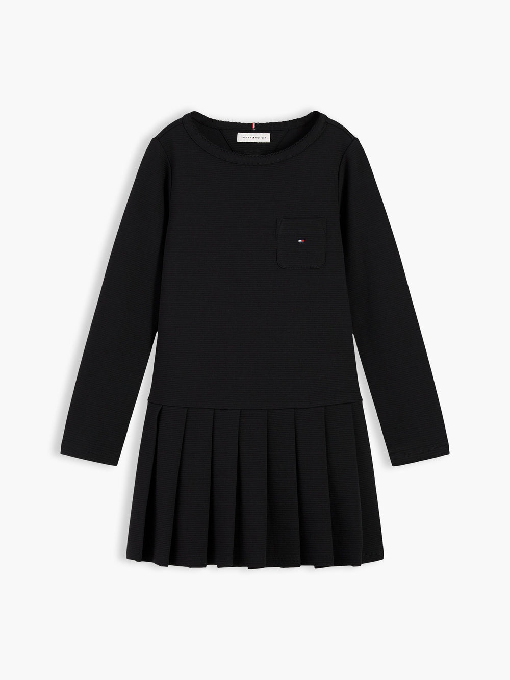 Kids Long-Sleeve Solid Knit Skater Dress