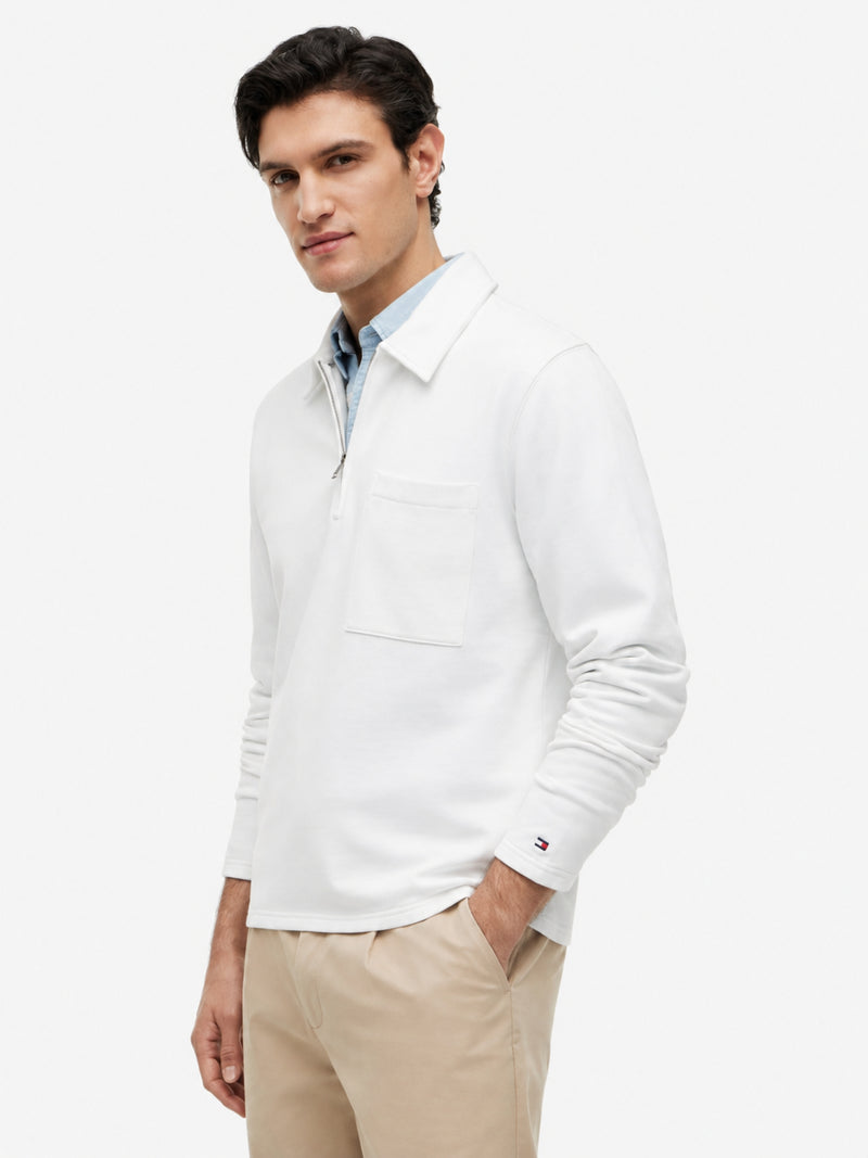 Regular Fit Terry Quarter Zip Sweatshirt