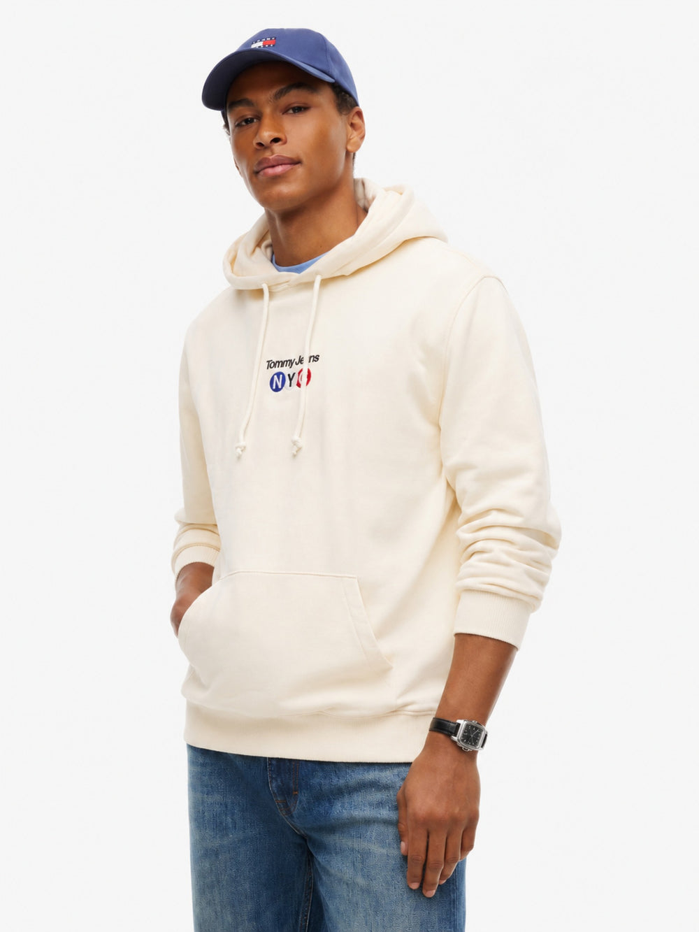 Regular Fit Diagonal Terry Hooded Sweatshirt