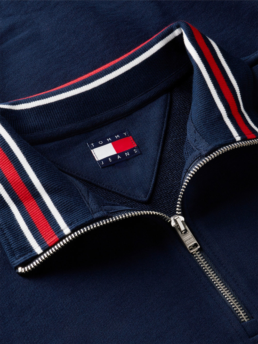 Relaxed Fit Peached Terry Quarter Zip Sweatshirt