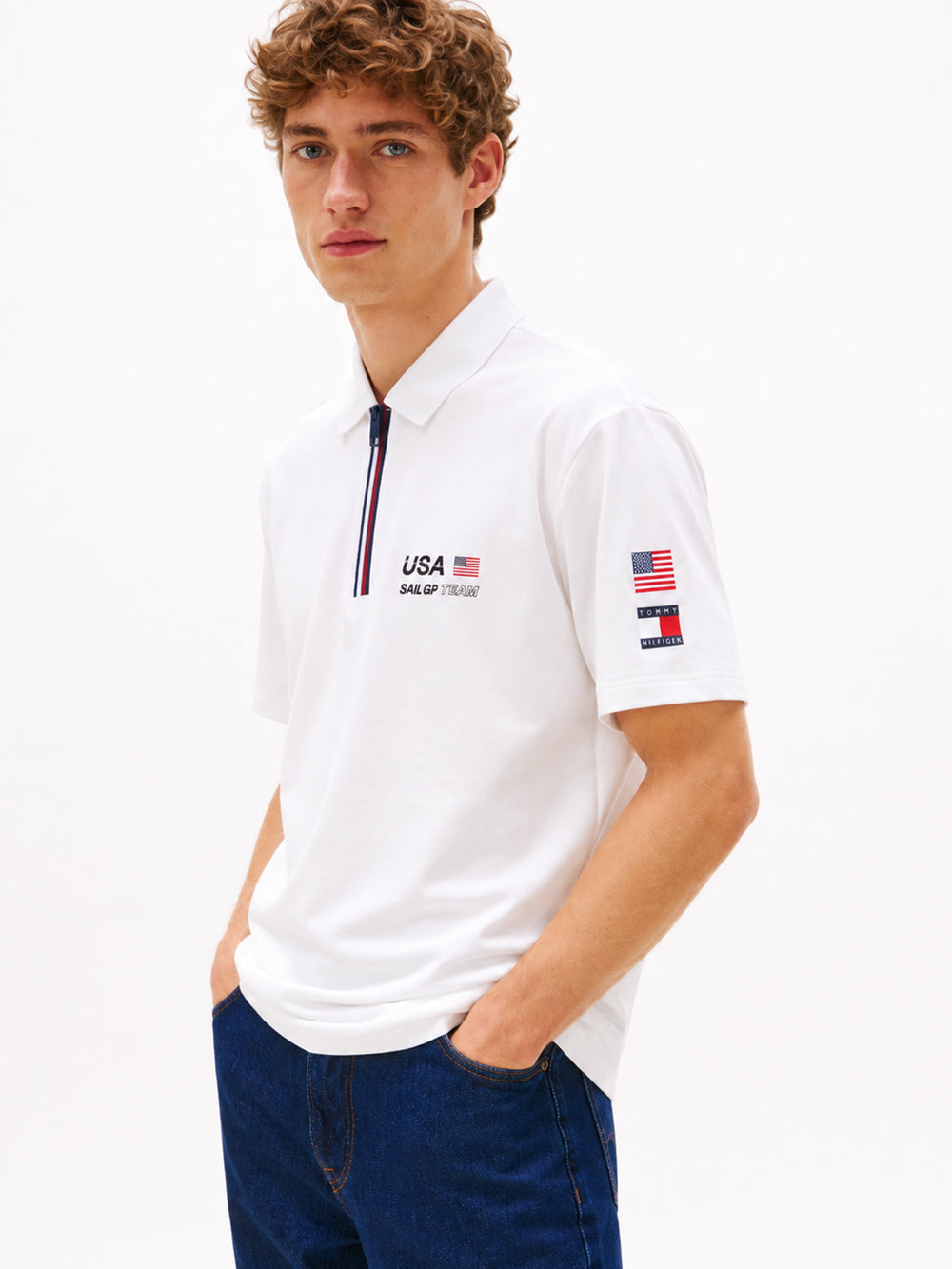 Relaxed Fit 1/4 Zip Polo