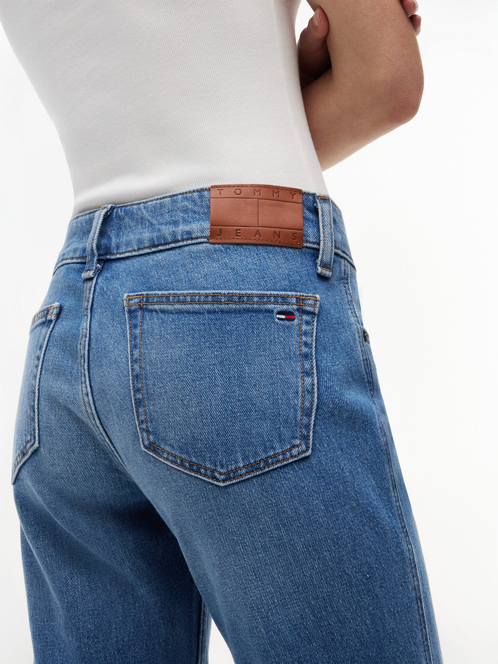 Low Rise Mid Wash Stretch Bootcut Jeans