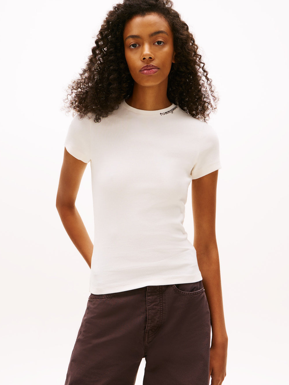 Solid Slim Fit Short Sleeve Ribbed T-Shirt