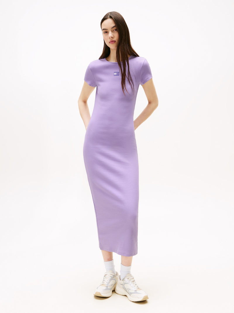 Short Sleeve Solid Ribbed Bodycon Dress