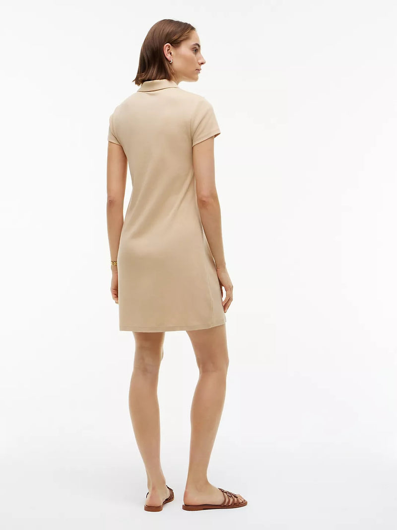 Half Sleeve Solid Fave Rib Bodycon Polo Dress
