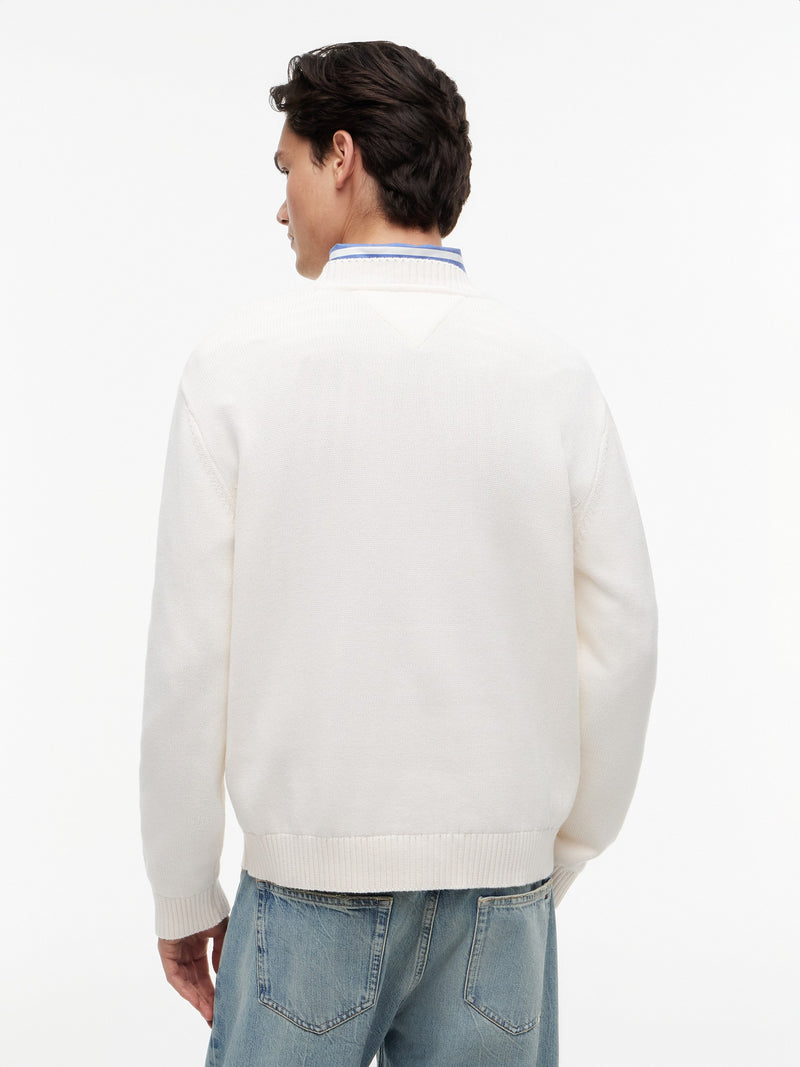 Regular Fit Jaquard Loose Knit Pullover