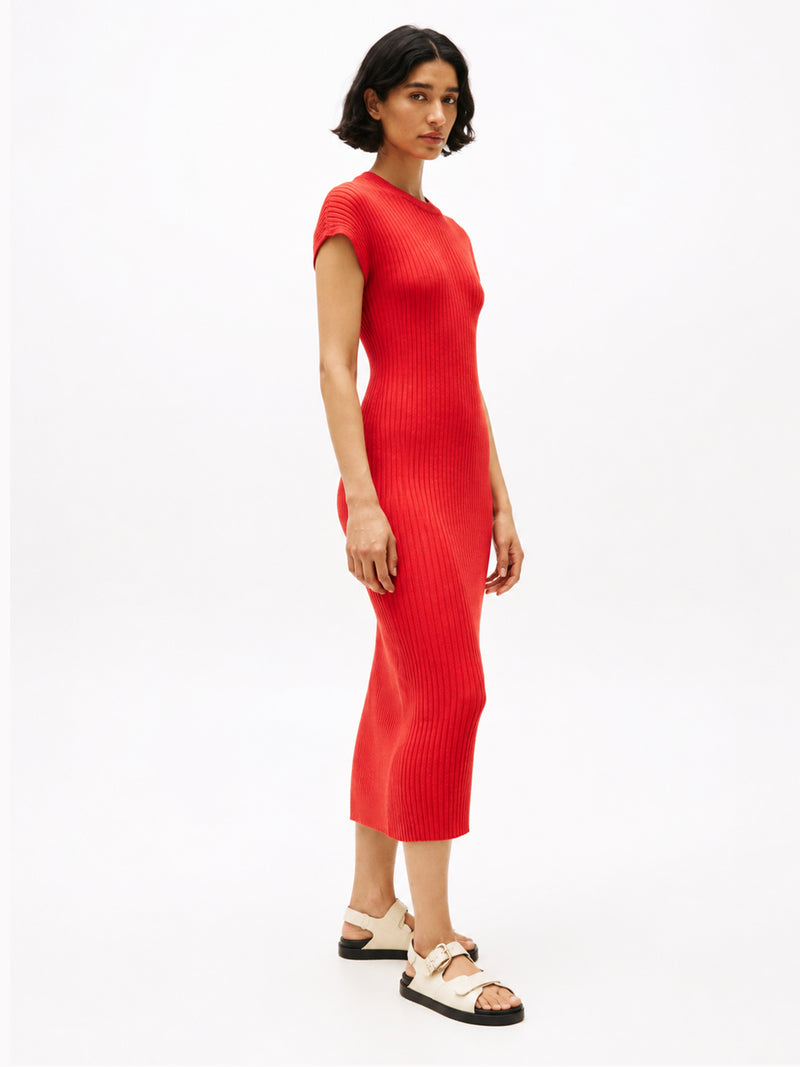 Short Sleeve Solid Viscose Bodycon Dress