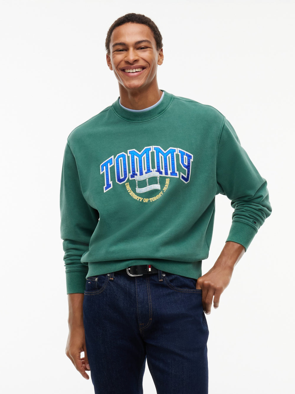 Relaxed Fit Terry Crew Neck Sweatshirt