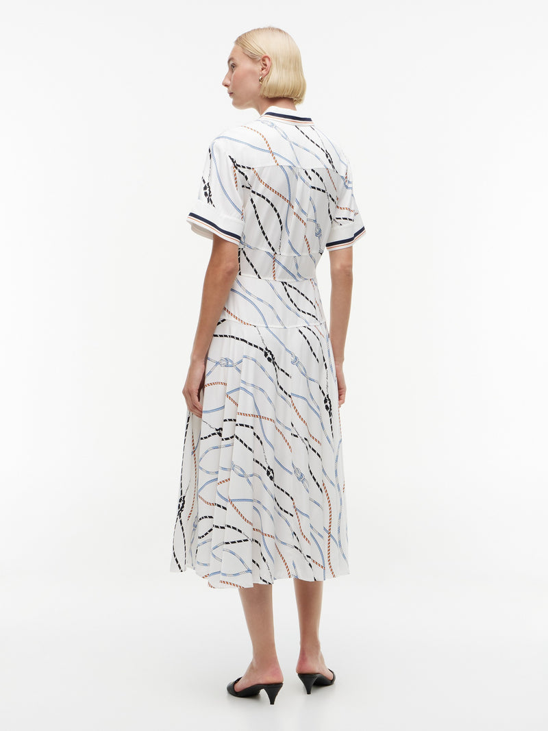 Half Sleeve Aop Viscose Shirt Dress
