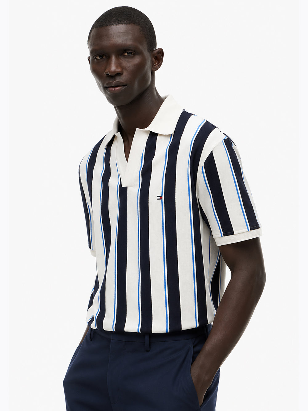 Johnny Collar Crepe Polo