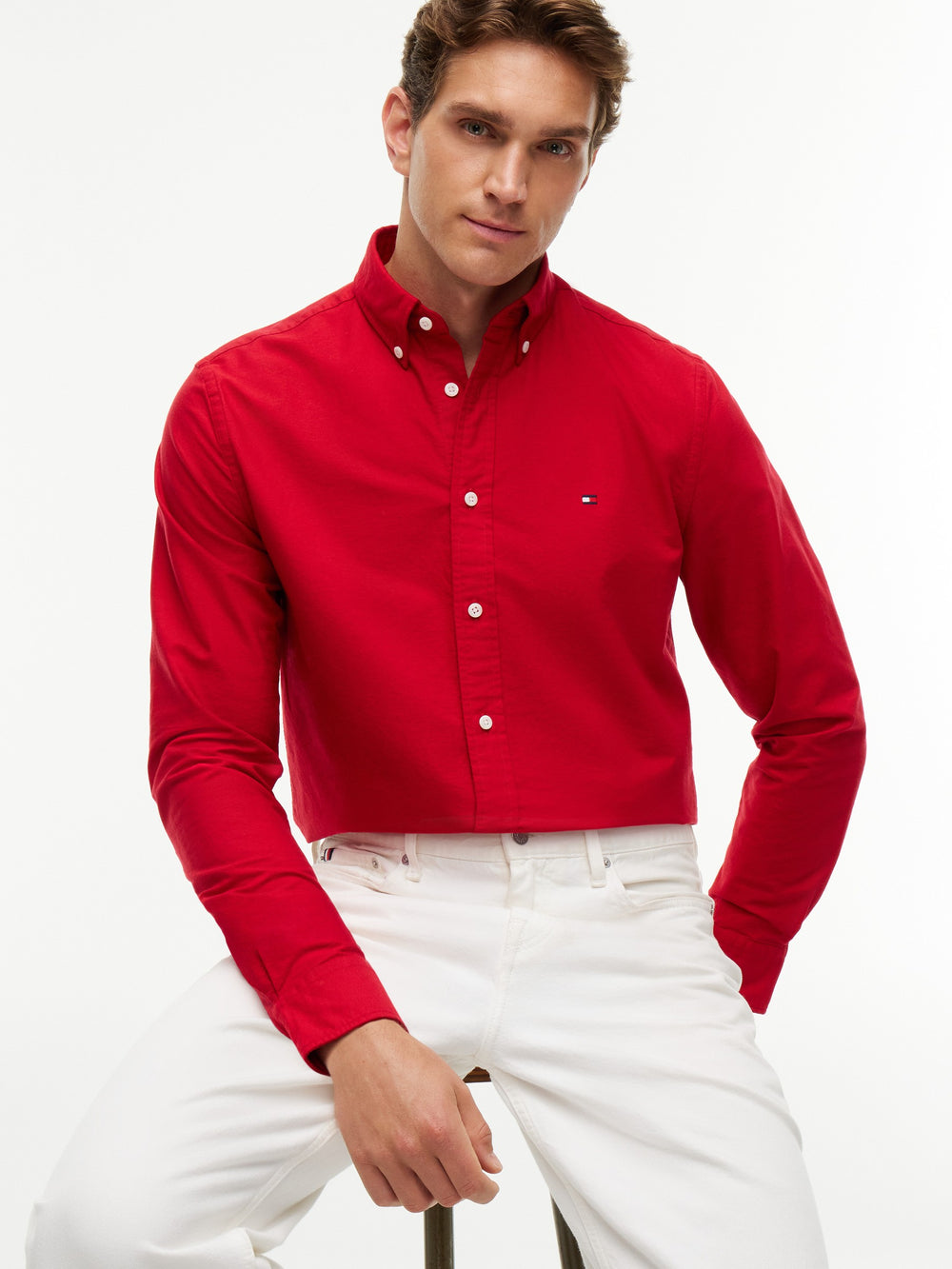 Regular Fit Solid Oxford Shirt
