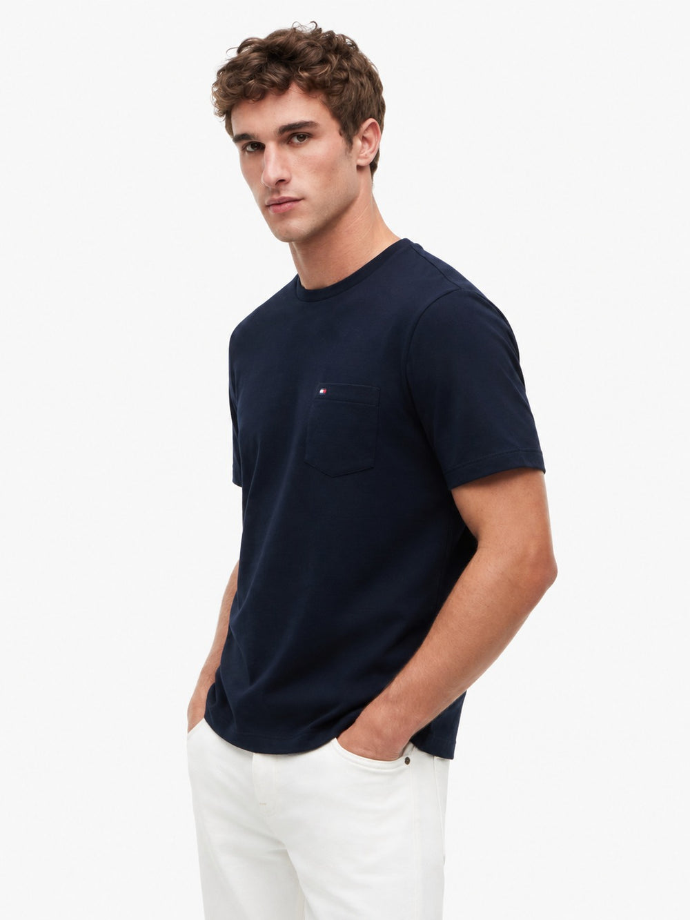 Regular Fit Solid Pocket Tshirt