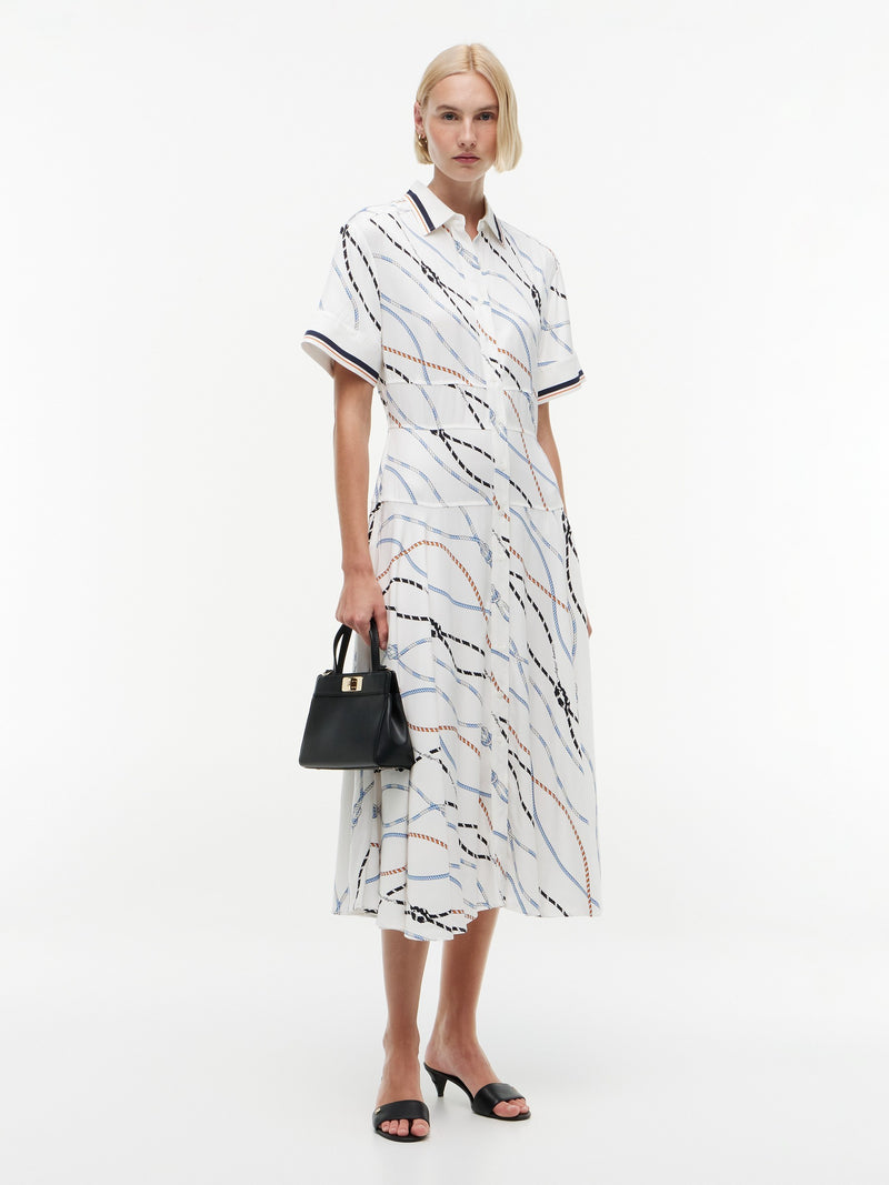 Half Sleeve Aop Viscose Shirt Dress