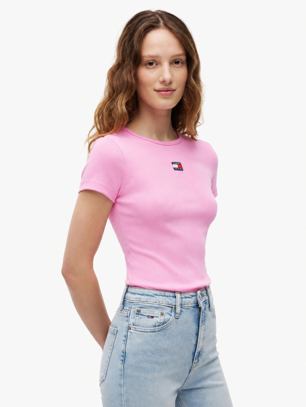 Solid Slim Fit Half Sleeve Ribbed T-Shirt