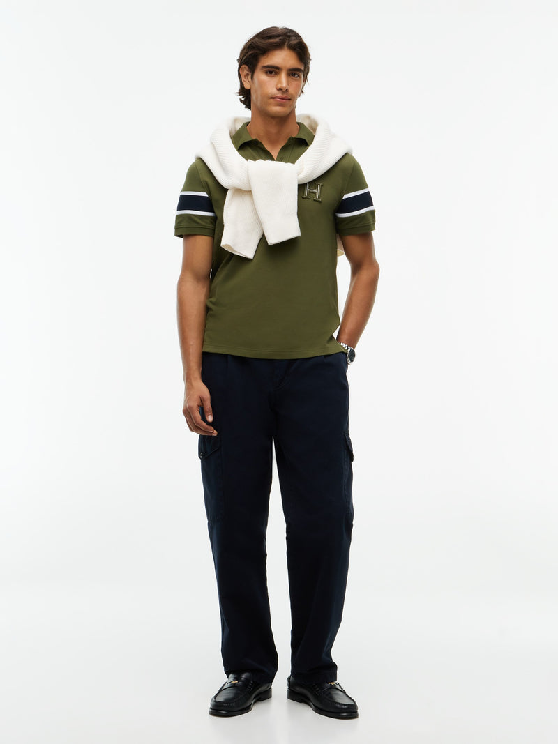 Regular Fit Sleeve Taped Pique Polo