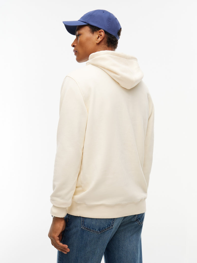 Regular Fit Diagonal Terry Hooded Sweatshirt