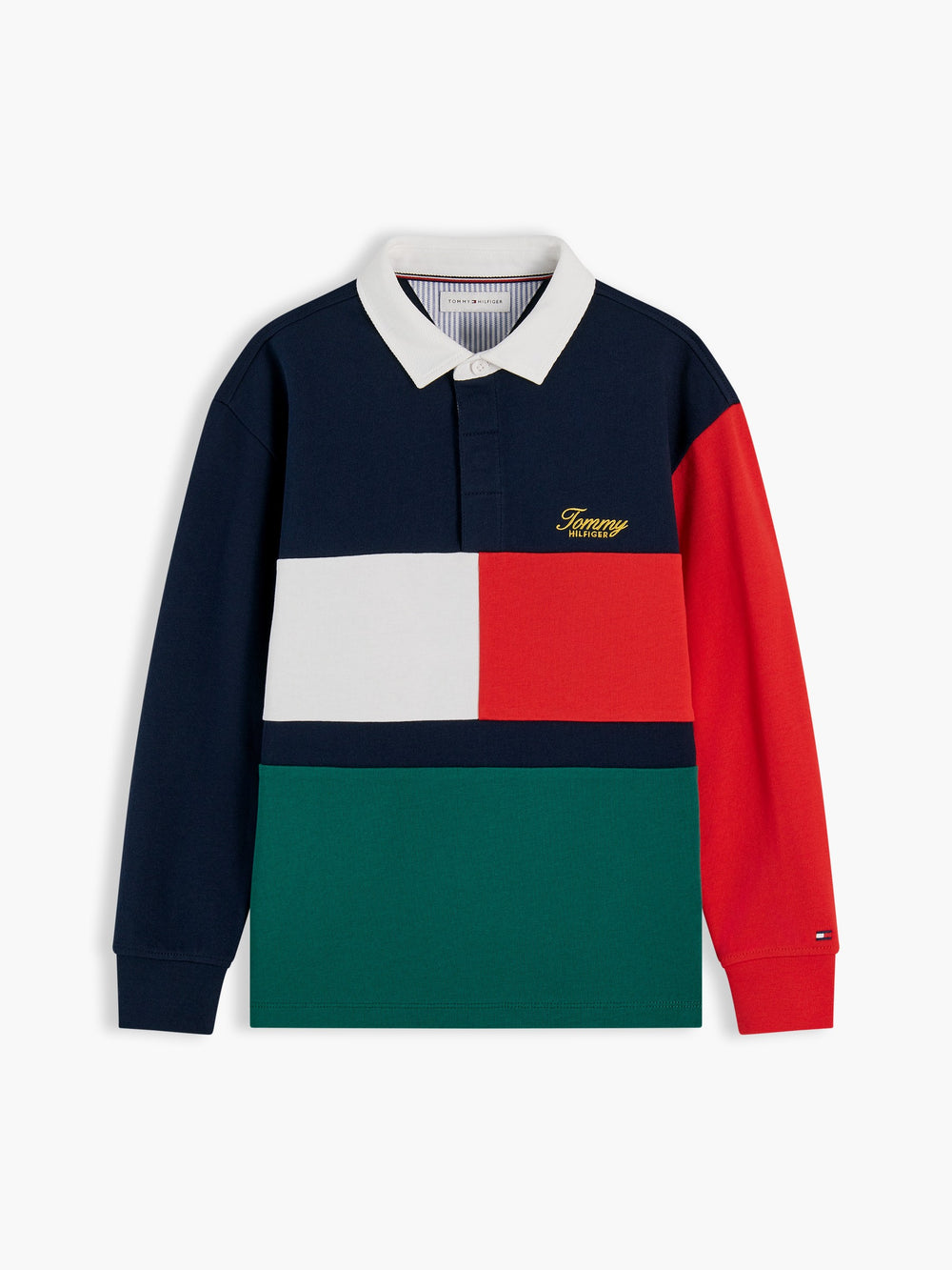Kids Long-Sleeve Color Block Polo