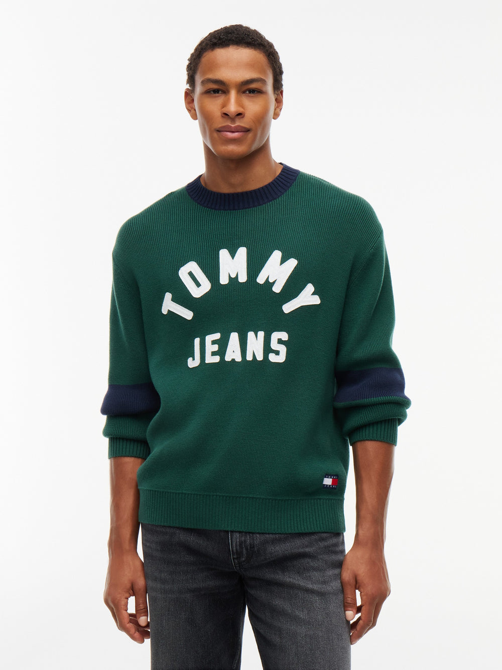 Regular Fit Embroidery Loose Knit Pullover