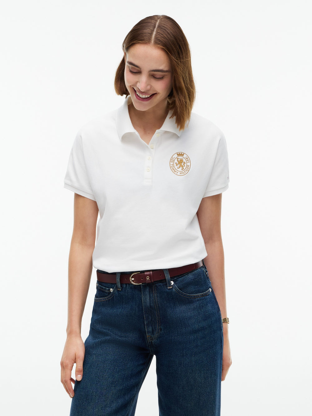 Solid Relaxed Fit Half Sleeve Pique Polo