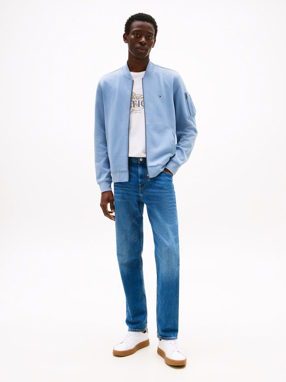 Regular Fit Zip Thru Interlock Sweater