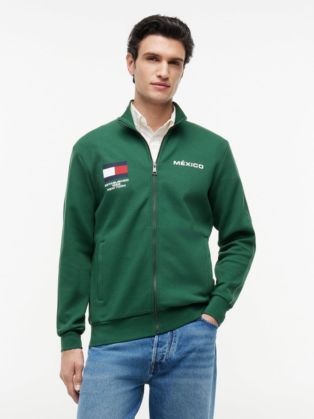 Regular Fit Zip Thru Printed Jacket