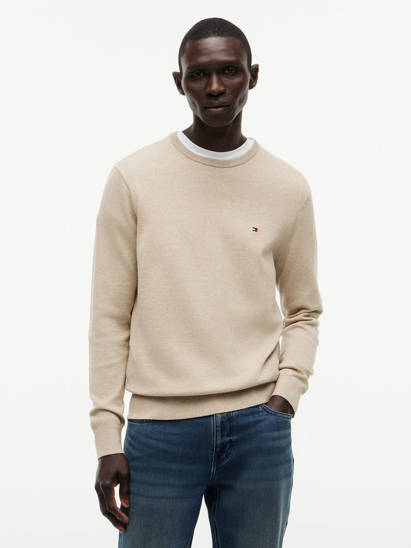 Crew Neck Solid Pullover