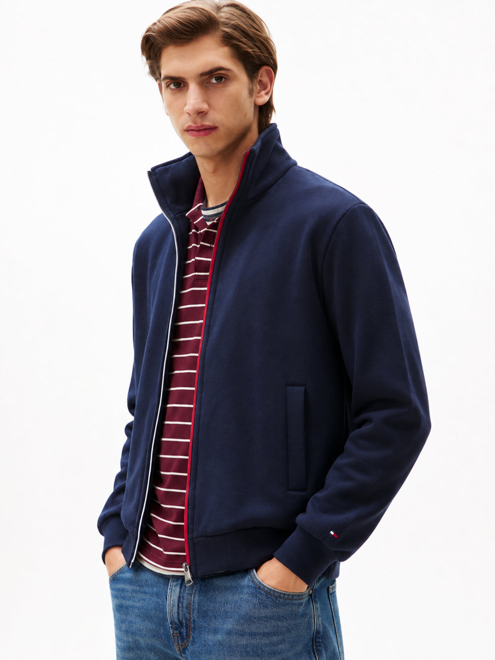 Regular Fit Zip Thru Fleece Sweater