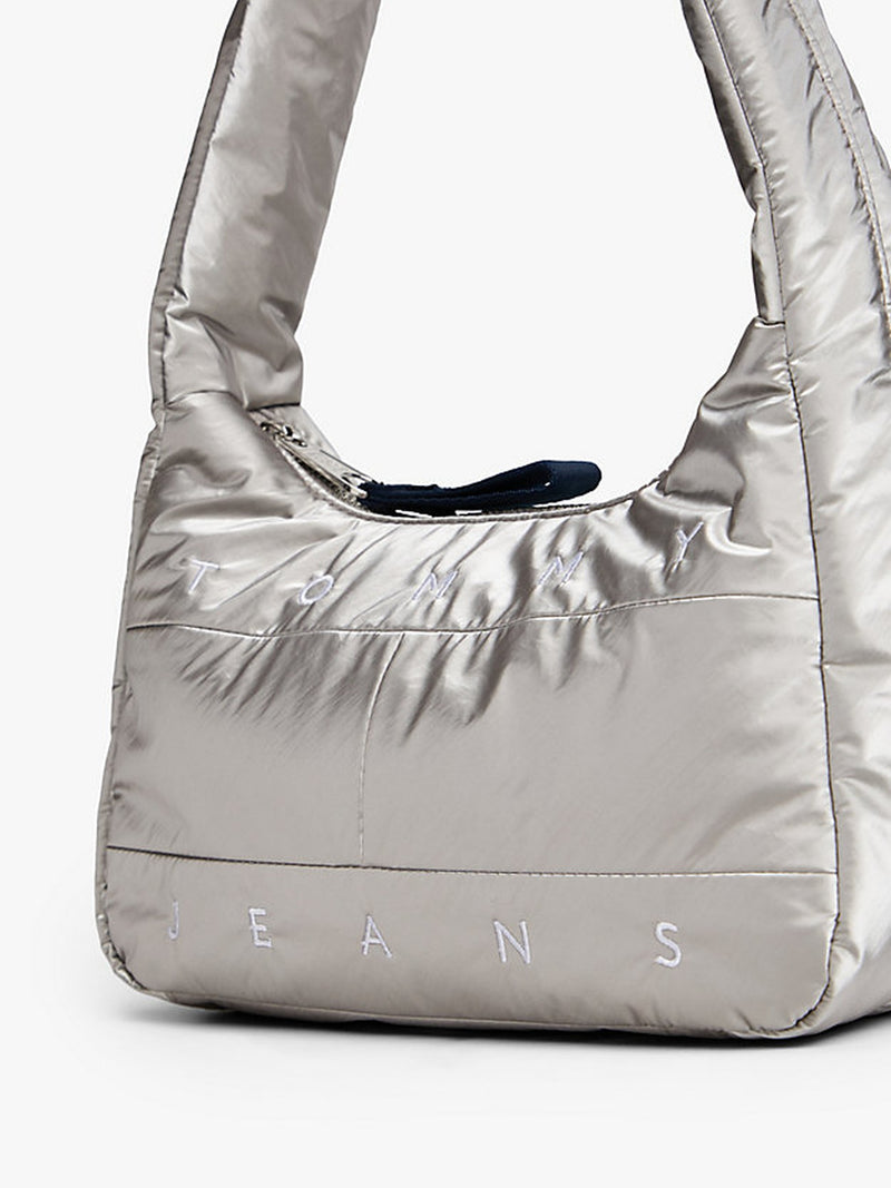 Solid Nylon Shoulder Bag