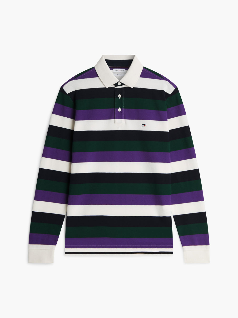 Regular Fit Striped Pique Polo
