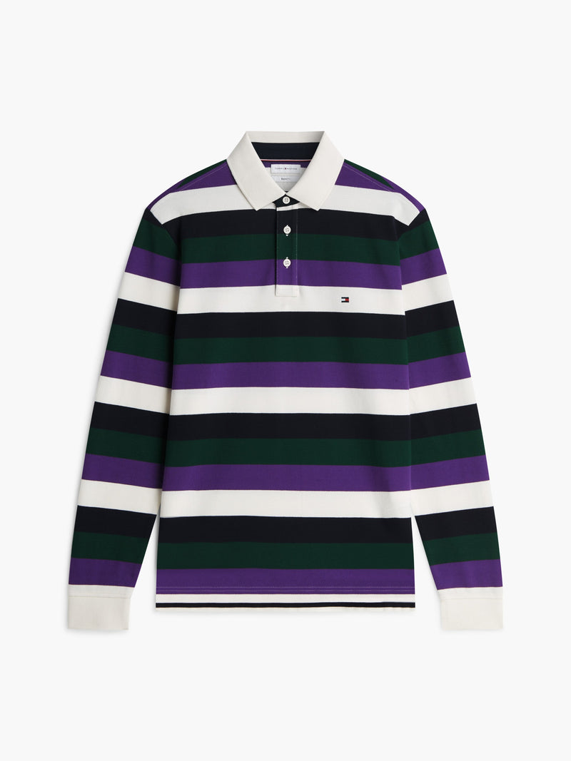 Regular Fit Striped Pique Polo