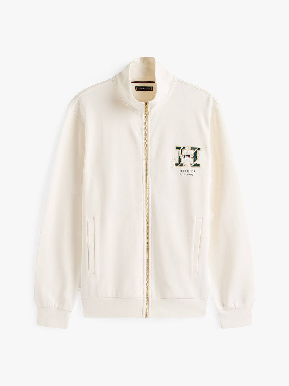 Regular Fit Zip Thru Interlock Sweater