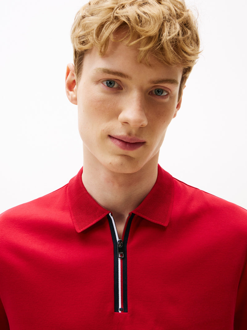 Regular Fit 1/4 Zip Interlock Polo