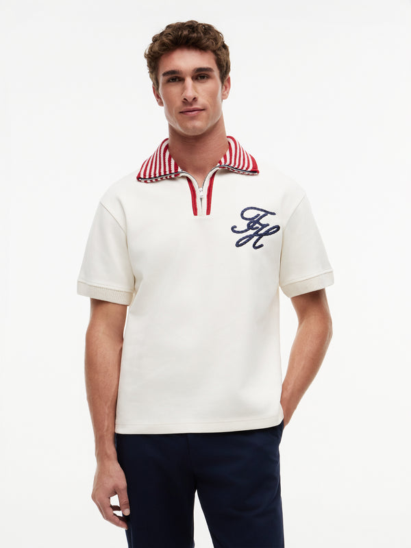 Relaxed Fit Contrast Collar Polo