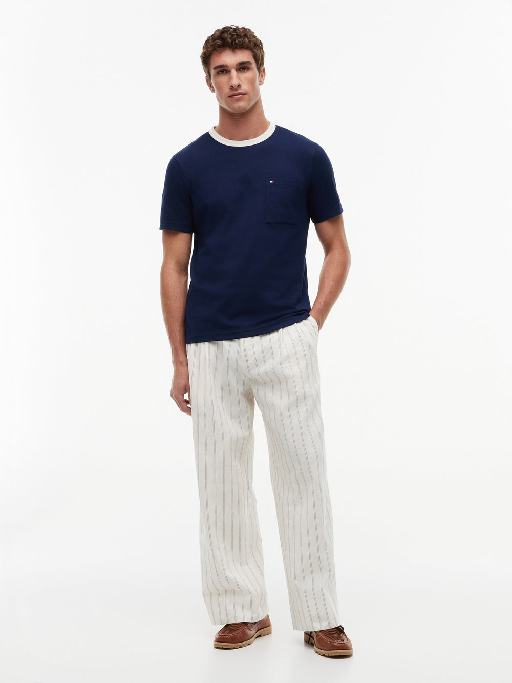 Regular Fit Mesh Neck Tshirt