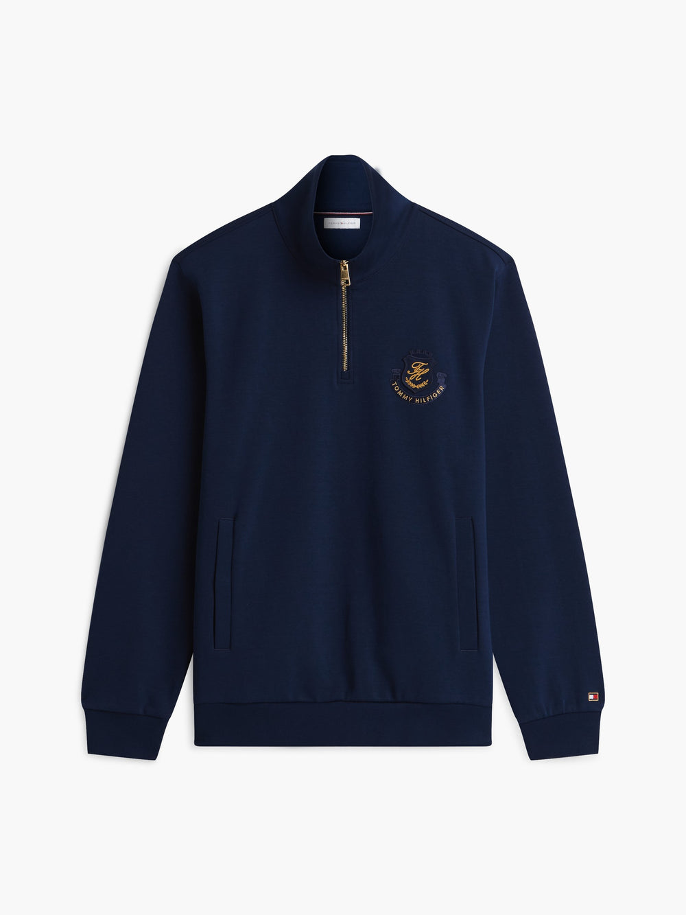 Regular Fit Quarter Zip Interlock Sweatshirt