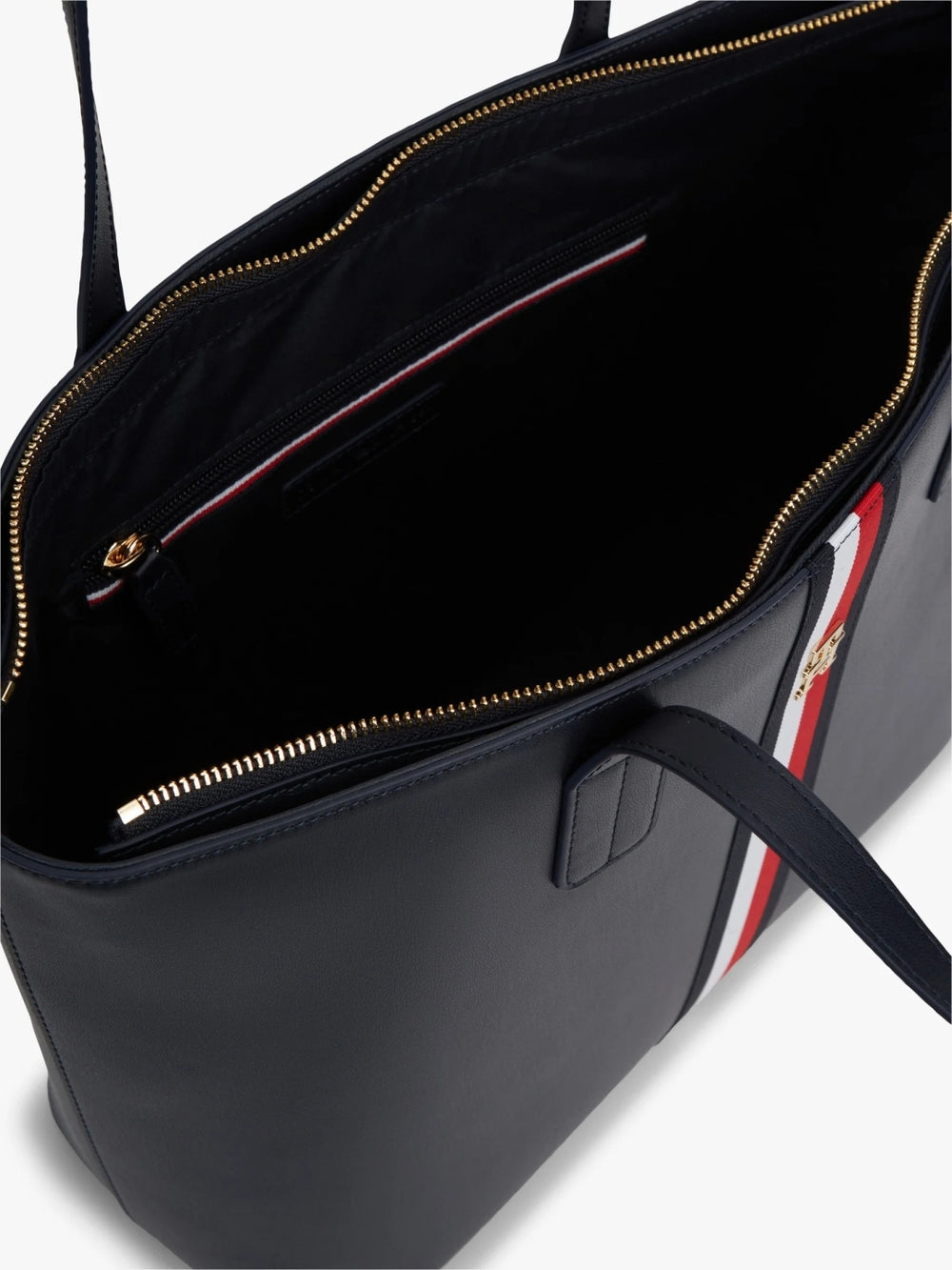 Solid Zip Closure Tote Bag