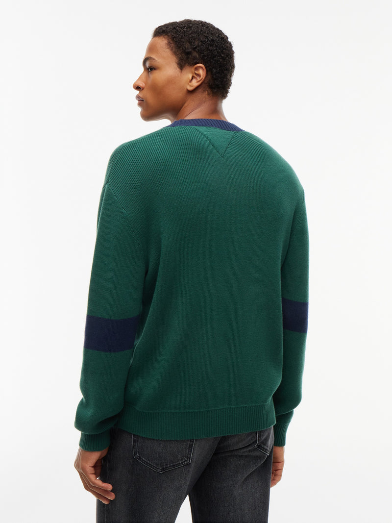 Regular Fit Embroidery Loose Knit Pullover